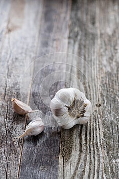 Garlic on a Wooden Table