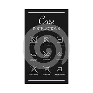 Garment Care Instructions Vector