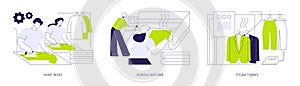 Garment finishing abstract concept vector illustrations.