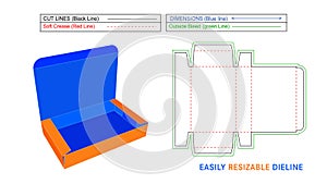 Garments box, tuck end garments box die line template