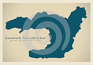 Garmisch-Partenkirchen administration area map Germany