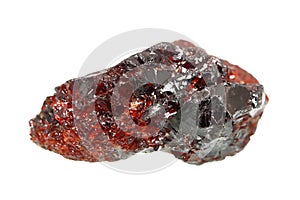 Garnet crystal on white background