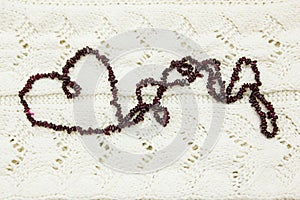 Garnet heart on the knit