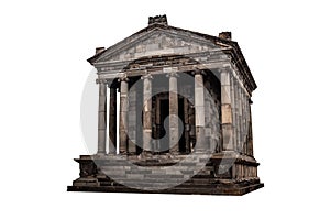 Garni Pagan Temple, the hellenistic temple. Armenia. On white background