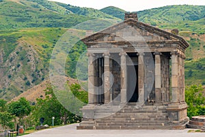 Garni temple in the mountains of Armenia, a landmark