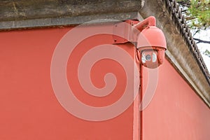 Garnished CCTV camera in Forbidden City, China