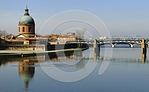 Garonne river and historic building