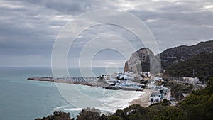 Garraf village from top view at winter, Barcelona, Spain