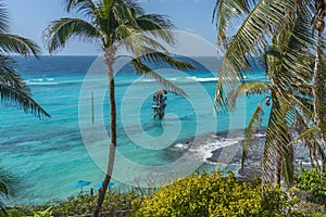 Garrafon Reef Park Beach Club on the beautiful island Isla Mujeres, Mexico. Water Park.