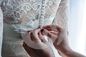 Garter on the leg of a bride, Wedding day moments