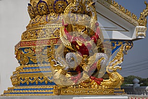 Garuda or Galon or Nan Belu deity angel statue legendary bird creature for thai people visit praying at Wat Charoen Rat Bamrung or photo