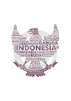 Garuda Indonesia merah putih Typography illustration vector design