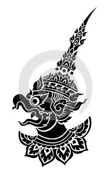 Garuda, King's protective bird vector photo