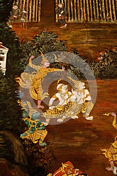 Garuda Painting in Royal Palace, Bangkok, Thailand