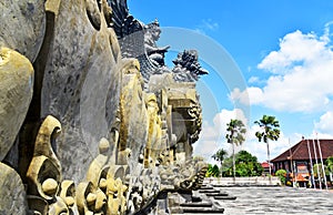 Garuda Wisnu Kencana statue at Bung Karno Park, with beautiful blue sky during nice weather