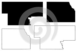 Garvin and Harper County, Oklahoma State U.S. county, United States of America, USA, U.S., US map vector illustration, scribble