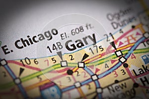 Gary, Indiana on map photo