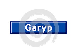 Garyp isolated Dutch place name sign. City sign from the Netherlands.