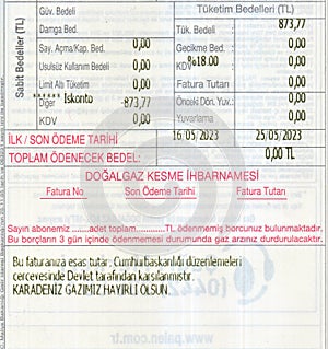 The gas bill is free, paid by the President of the Turkish Republic, Erdogan photo