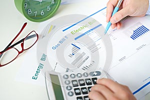 Gas bill statement and home energy consumption