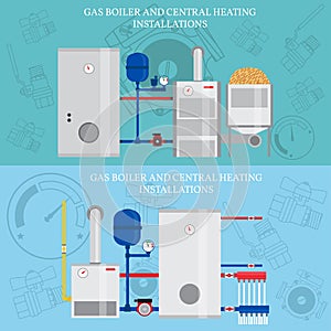 Gas boiler and central heating installations