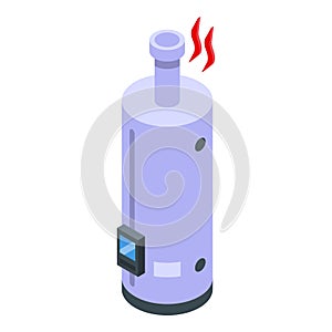 Gas boiler icon isometric vector. Worker pipe
