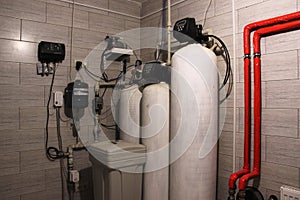 Gas boiler room, equipment heating system