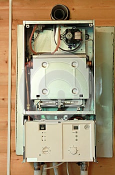 Gas boiler under repair photo