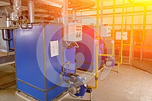 Gas boilers for factory heating. Steamshop