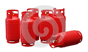 gas bottles isolated on a white background. 3d illustration