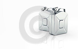 Gas canisters on white background with reflection and place for text 3d