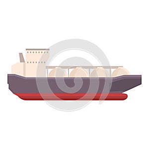 Gas carrier ship icon cartoon vector. Fuel marine container