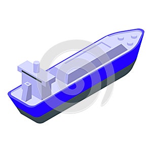 Gas carrier ship icon isometric vector. Fuel truck