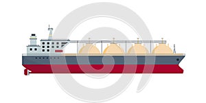 Gas carrier ship tanker icon. Sea freight transportation.