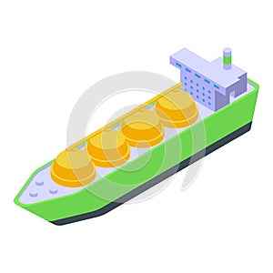 Gas carrier vessel icon isometric vector. Cargo ship