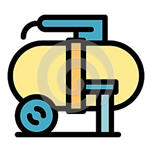 Gas compressor icon color outline vector