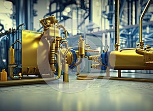 Gas Compressor Operators Fictional Work Enviroment Scene.