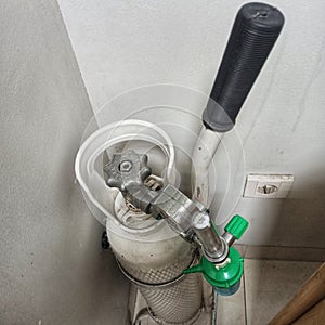 Gas cylinder inside a hospital room in Bogor, Indonesia