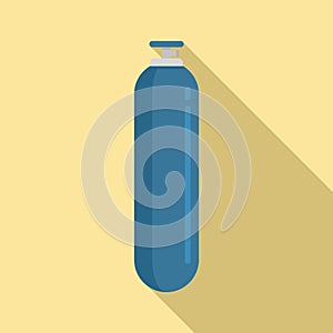 Gas cylinder oxigen icon, flat style