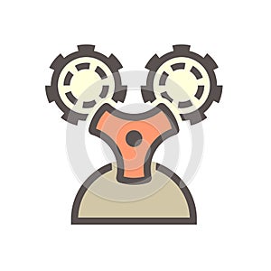Gas cylinder and pressure gauge or manometer icon