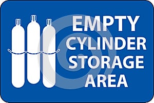 Gas Cylinder Sign Empty Cylinder Storage Area with Cylinders Chained Symbol