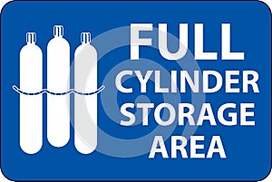 Gas Cylinder Sign Full Cylinder Storage Area