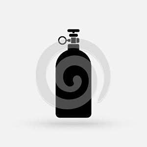 Gas cylinder vector tank. Lpg propane bottle icon container. Oxygen gas cylinder canister fuel storage. Simple modern icon design
