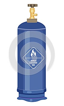 Gas cylinder vector tank. Propane bottle icon container. Oxygen gas cylinder canister fuel storage