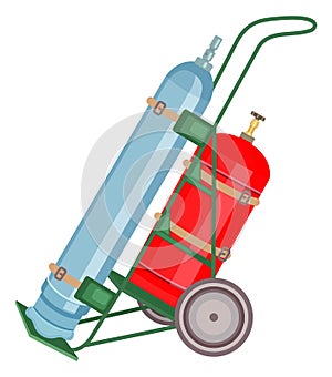 Gas cylinder vector tank. Propane bottle icon container. Oxygen gas cylinder canister fuel storage