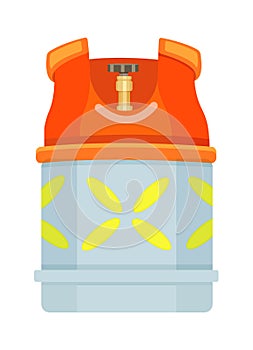 Gas cylinder vector tank. Propane bottle icon container. Oxygen gas cylinder canister fuel storage