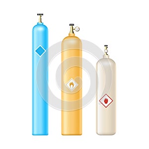 Gas cylinders dangerous containers set realistic. Fuel pressure balloons storage flammable equipment