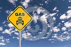 Gas danger traffic sign