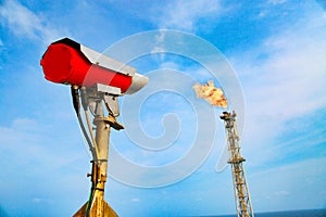 Gas detector and methane sensor was installed on site for monitor flare station or flare condition.