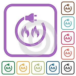 Gas energy simple icons photo